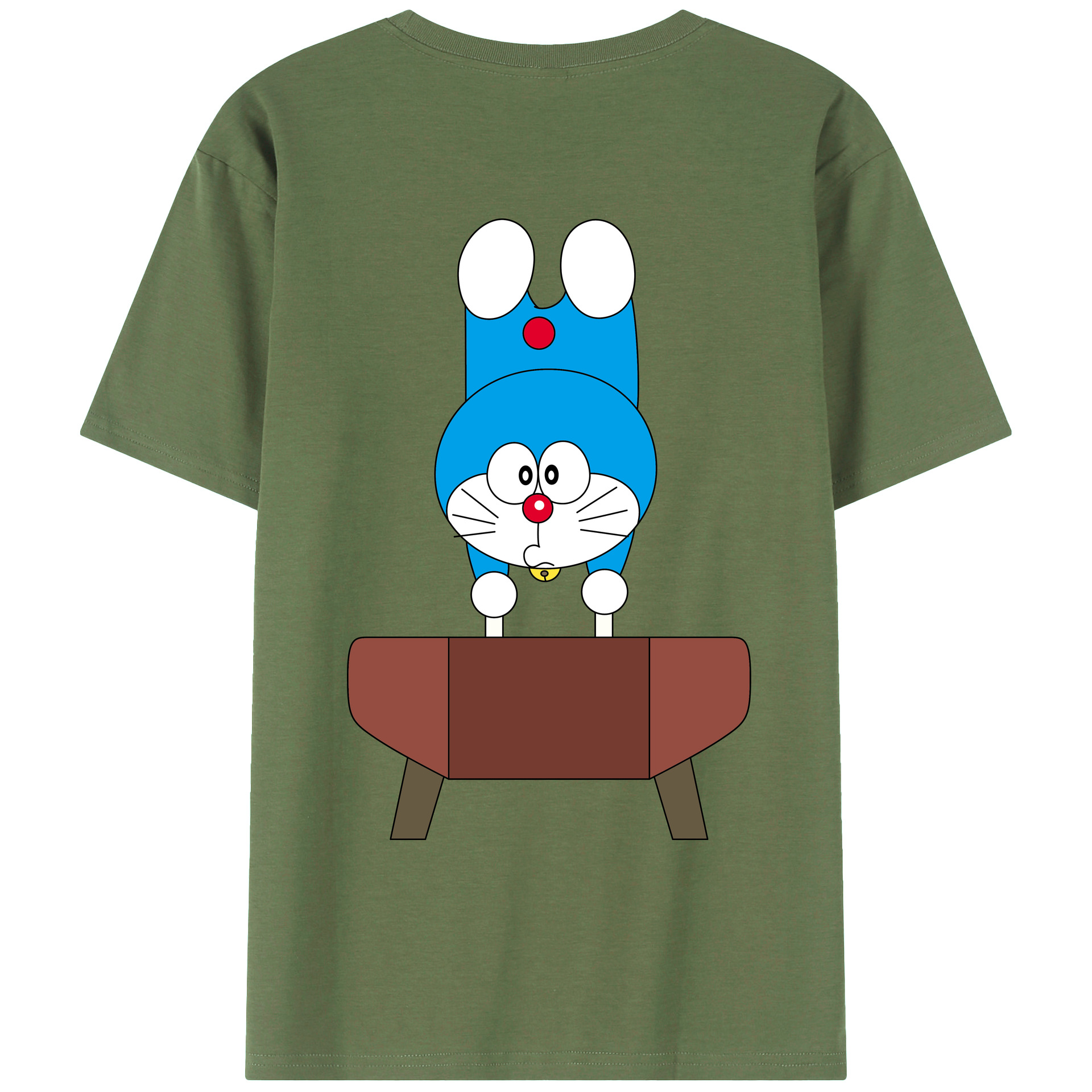 （画像用） ドラえもん Doraemon 綿100％ メンズ半袖Tシャツ（バックプリント） 通気性
